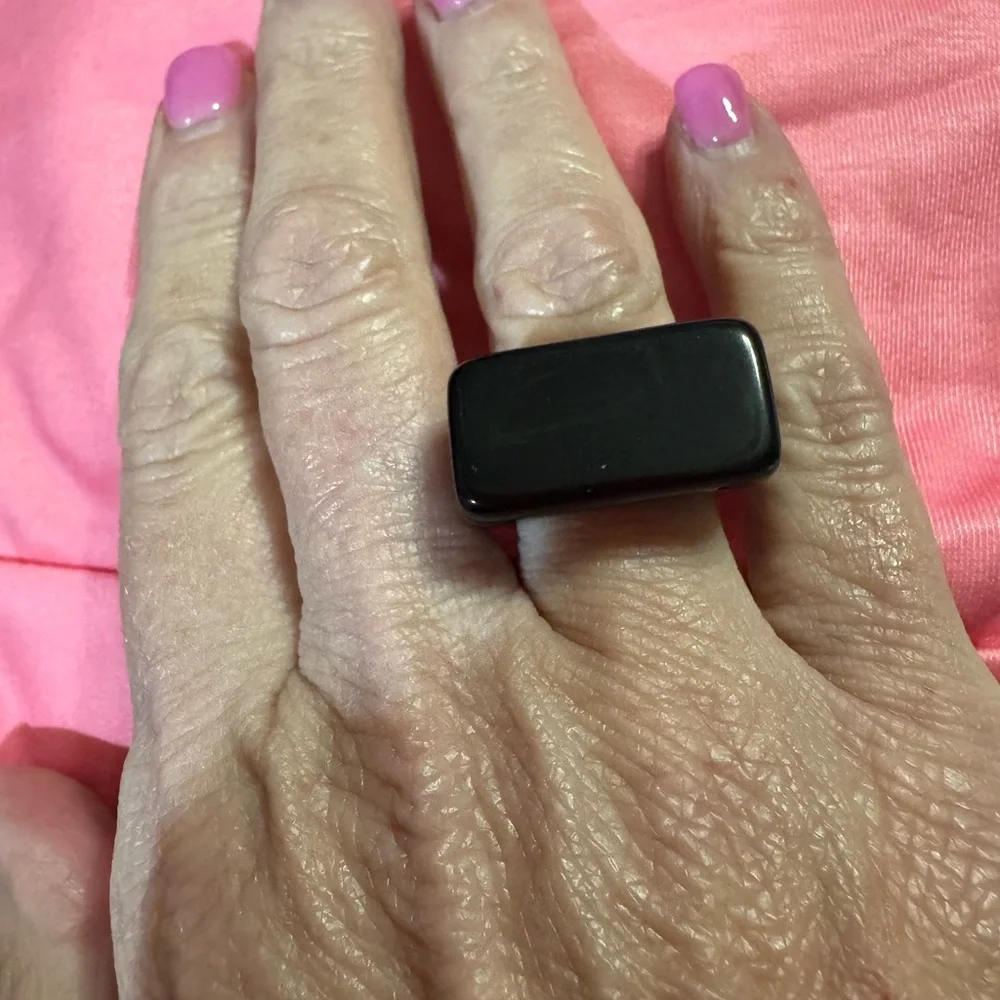 Black Acrylic Block Ring